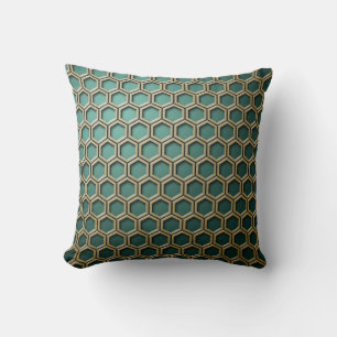 Cojín Decorativo Honeycomb en Verde azulado