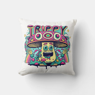 Cojín Decorativo Hongo Feliz Alucinógeno