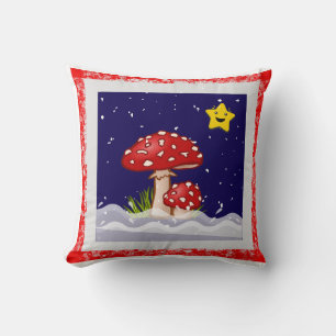 Cojín Decorativo hongos de diseño de Navidad