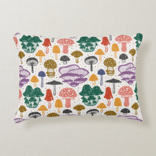Cojín Decorativo Hongos forestales. Patrón sin soldadura, textura, 