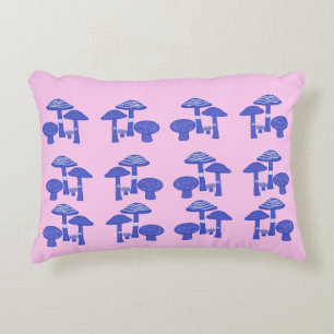 Cojín Decorativo Hongos rosa y azul