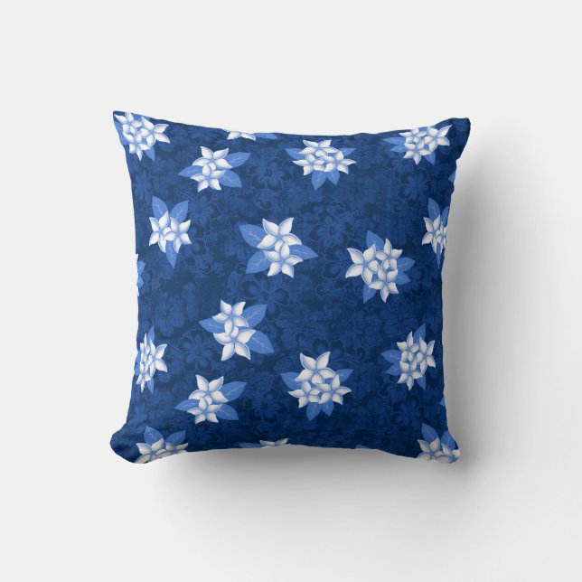 Cojín Decorativo Honolua Plumeria Impresión tropical hawaiana (Anverso)