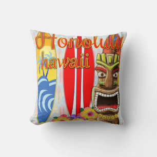 Cojín Decorativo Honolulu Hawaii Tiki Surf