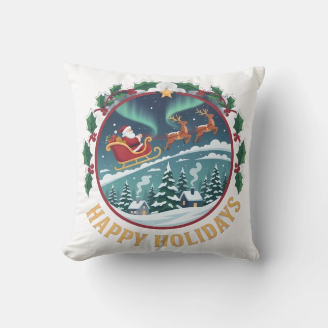 Cojín Decorativo hoodie Happy Holidays (Anverso)