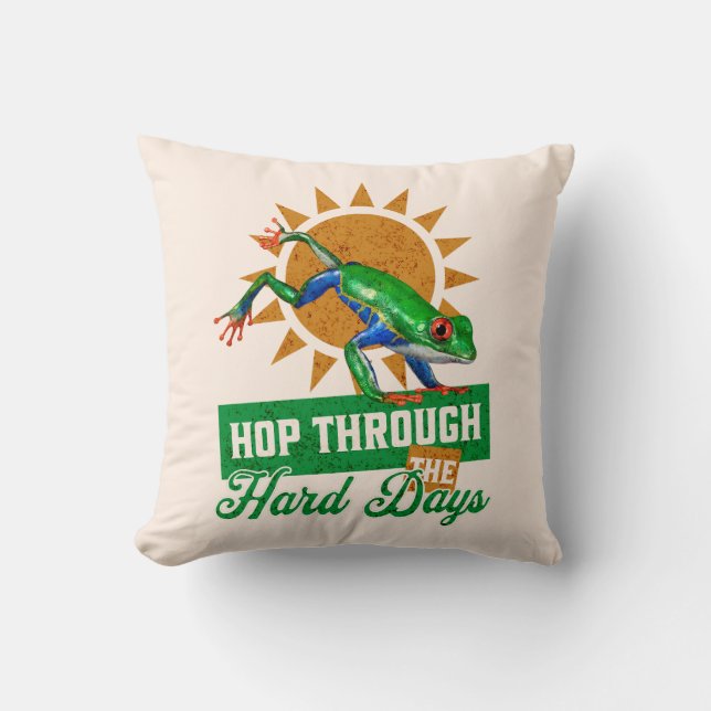 Cojín Decorativo Hop through Hard Days Amazon Tree Frog (Anverso)