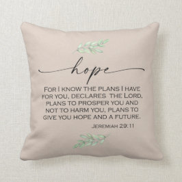 Cojín Decorativo Hope Bible Verse de Jeremías 29:11