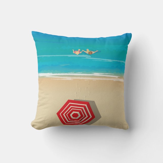 Cojín Decorativo ¡Hora de la playa! (Anverso)