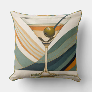 Cojín Decorativo Hora del cóctel Martini de mediados de siglo moder