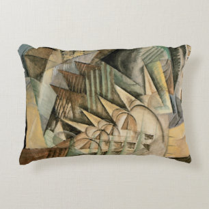 Cojín Decorativo Hora punta, Nueva York por Max Weber, viejo cubism