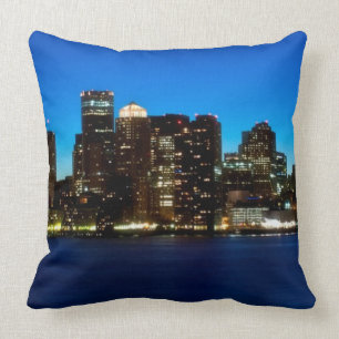 Cojín Decorativo Horizonte de Boston con la luna
