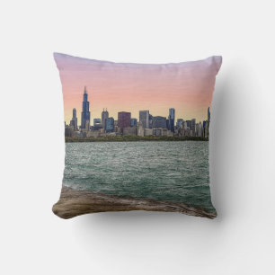 Cojín Decorativo Horizonte de Chicago Pintado