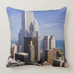 Cojín Decorativo Horizonte de Chicago que mira hacia el lago