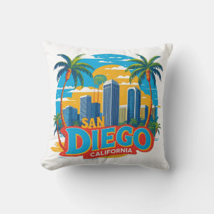 Cojín Decorativo Horizonte de San Diego California–Paisaje Urbano M