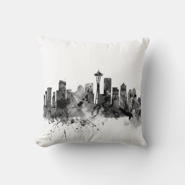 Cojín Decorativo Horizonte de Seattle Washington (Anverso)