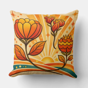 Cojín Decorativo Horizonte Dorado Flor  