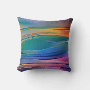 Cojín Decorativo "Horizontes Fluidos" Arte abstracto contemporáneo