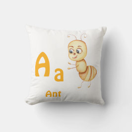 Cojín Decorativo Hormiga personaliza ABC: Letra A - Agrega tu nombr