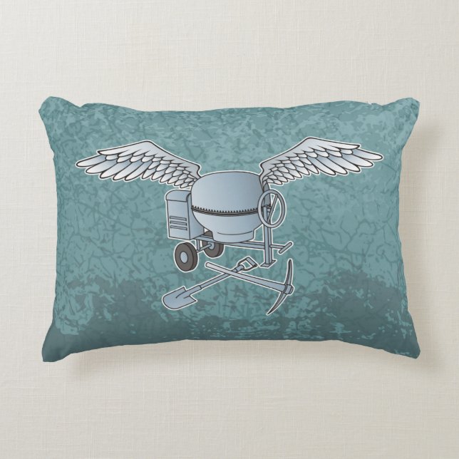 Cojín Decorativo Hormigonera gris azulado (Anverso)