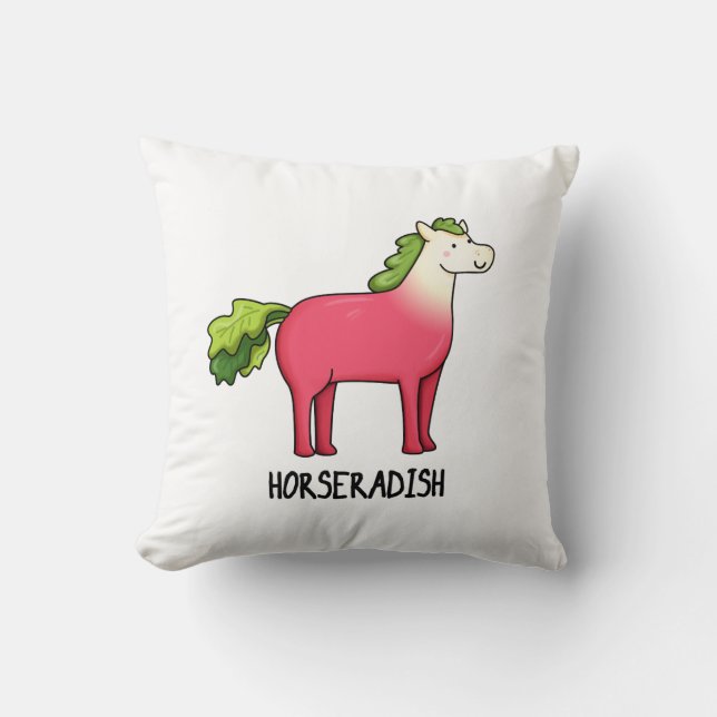 Cojín Decorativo Horseradish Funny Horse Pun (Anverso)