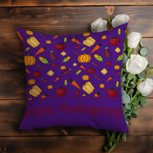 Cojín Decorativo Hortalizas de algodón morado