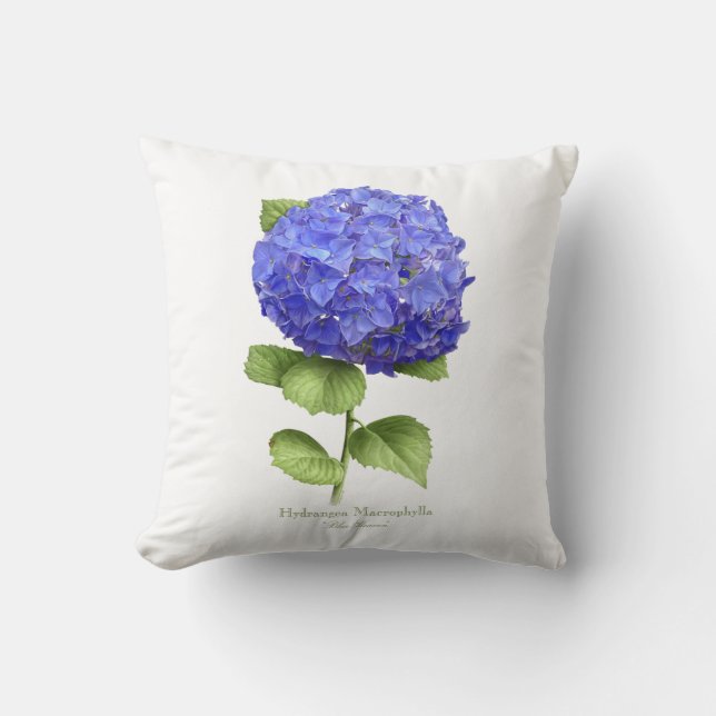 Cojín Decorativo Hortensia Azul (Anverso)