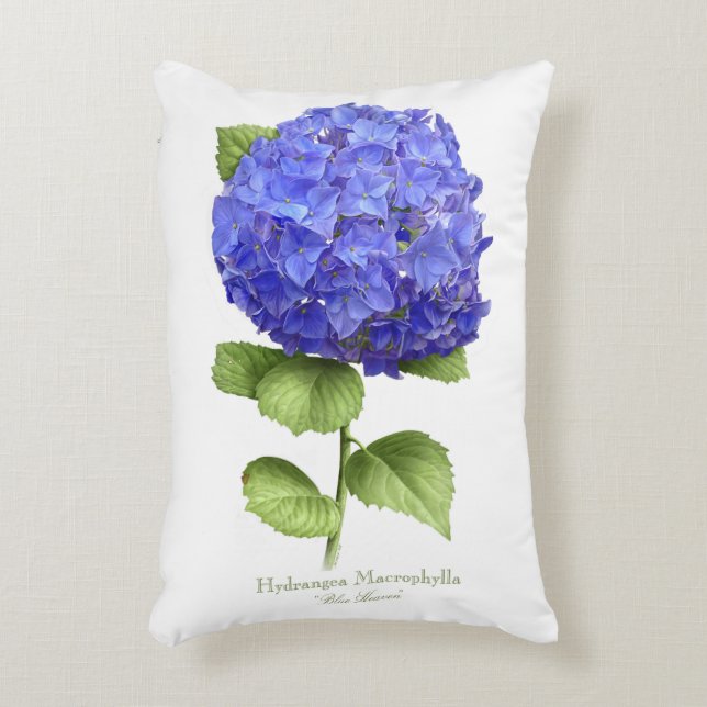 Cojín Decorativo Hortensia Azul (Frente (Vertical))