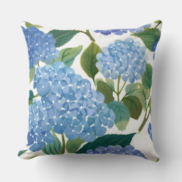 Cojín Decorativo Hortensia Azul Floral Costero Aquarela