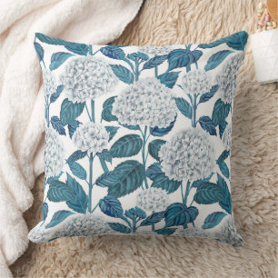 Cojín Decorativo Hortensia blanca acuarela
