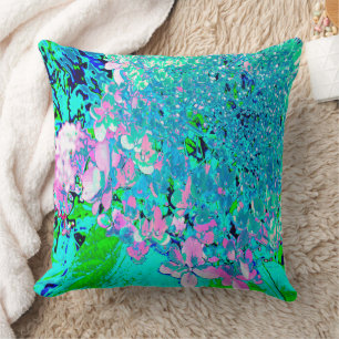 Cojín Decorativo Hortensia Elegante Rosa y Azul Limelight