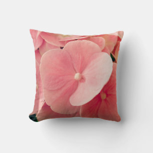Cojín Decorativo Hortensia Hidrangea flores rosa pastel floridas