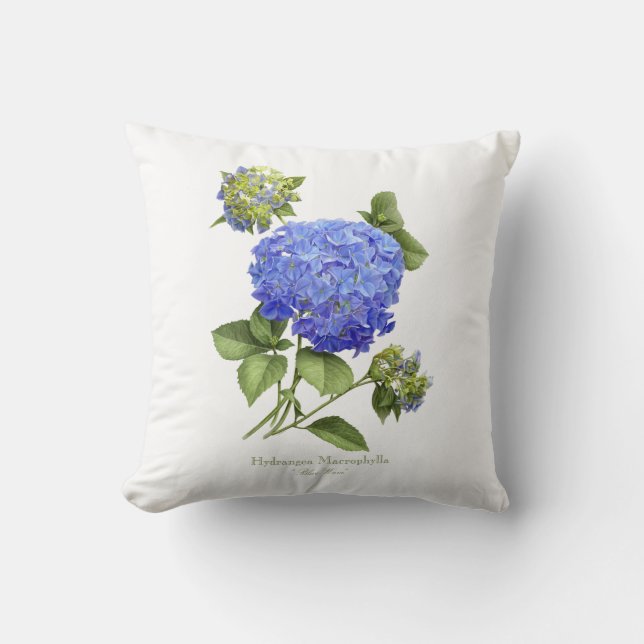 Cojín Decorativo Hortensias Azules (Anverso)