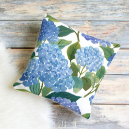 Cojín Decorativo Hortensias Azules | Hermoso Arbusto Floral