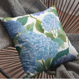 Cojín Decorativo Hortensias Azules | Hermoso Arbusto Floral