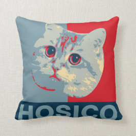 Cojín Decorativo Hosico - Ilustracion azul rojo