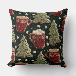 Cojín Decorativo Hot Chocolate Mugs And Christmas Tree Cookies