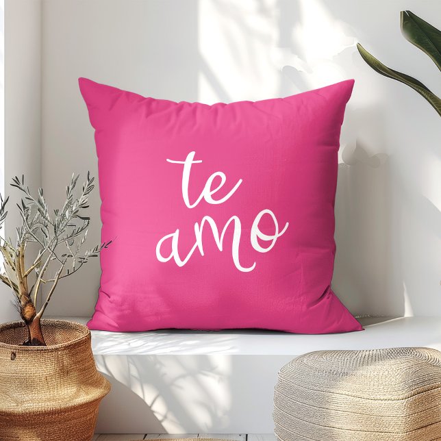 Cojín Decorativo Hot Pink Blanco Te Amo (Subido por el creador)