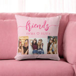 Cojín Decorativo Hot Pink Friends 3 Photo Friendage Collage<br><div class="desc">Celebra tu amistad con el Cojín decorativo del Collage de amistad fotográfica Amigos 3. Esta almohada personalizada presenta un bonito collage de tres preciadas fotos, que capturan momentos especiales con tus amigos. Diseñado con materiales de alta calidad, añade un toque elegante y sentimental a cualquier espacio. Perfecto para cumpleaños, vacaciones...</div>