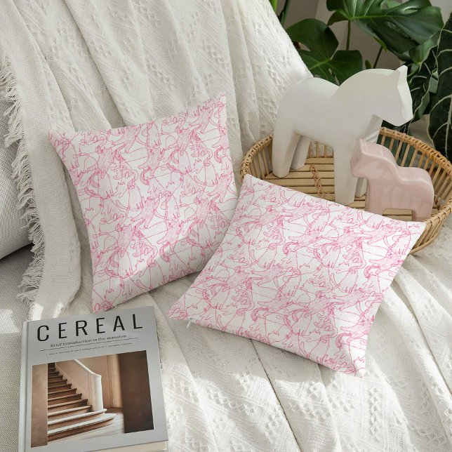 Cojín Decorativo Hot Pink Scribble Cats – modern cute Pattern (Subido por el creador)