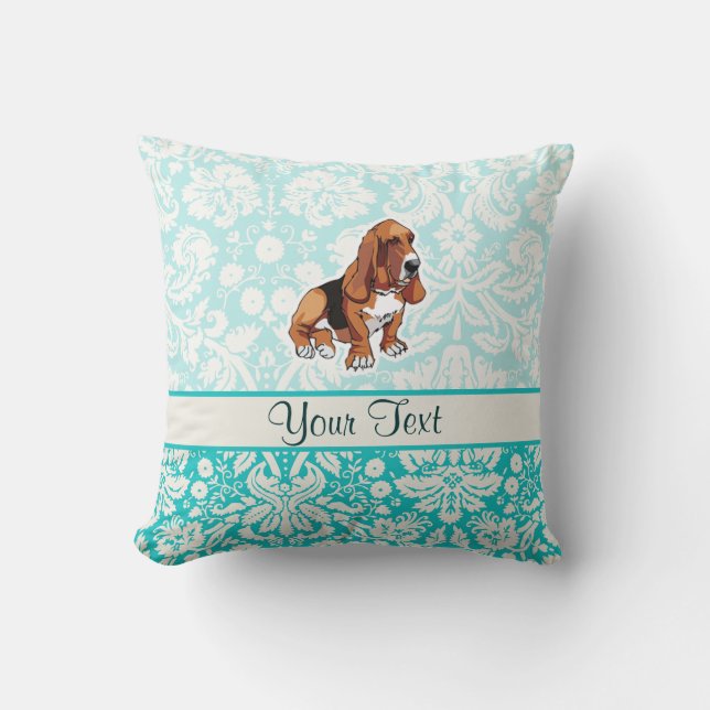 Cojín Decorativo Hound Basset; Cuesta (Anverso)