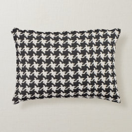 Cojín Decorativo Houndstooth Black White Pattern