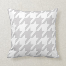 Cojín Decorativo Houndstooth gris claro y blanco