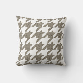 Cojín Decorativo Houndstooth moderno, blanco con textura