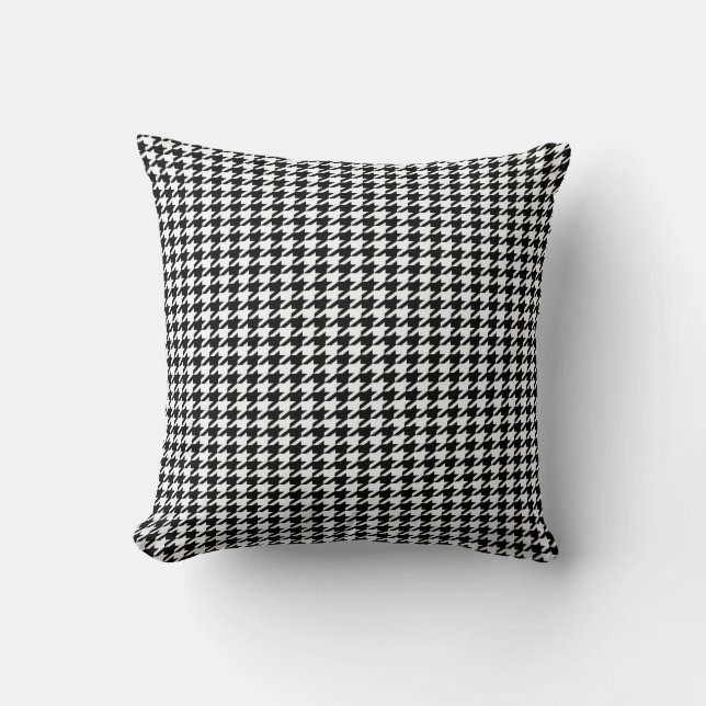 Cojín Decorativo Houndstooth negro (Anverso)