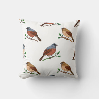 Cojín Decorativo House Bunting Bird Pattern – Seamless Nature Desig