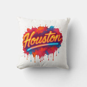Cojín Decorativo Houston Neon Street-Art Glow