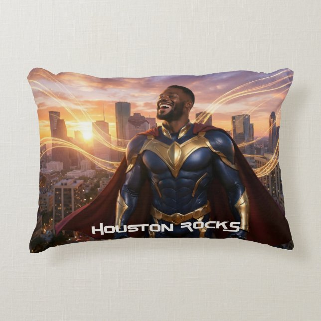 COJÍN DECORATIVO HOUSTON ROCKS - TEXAS (Anverso)