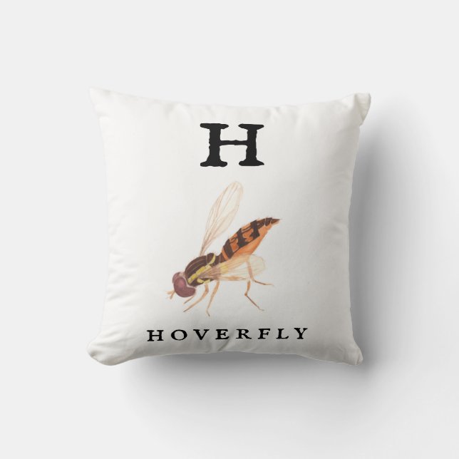 Cojín Decorativo Hoverfly y Digger Bee (Anverso)