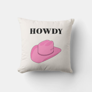 Cojín Decorativo Howdy Cowboy Gorra Pink