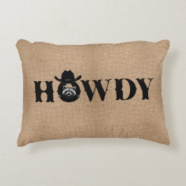 Cojín Decorativo Howdy Raccoon Cowboy Hat Rustic