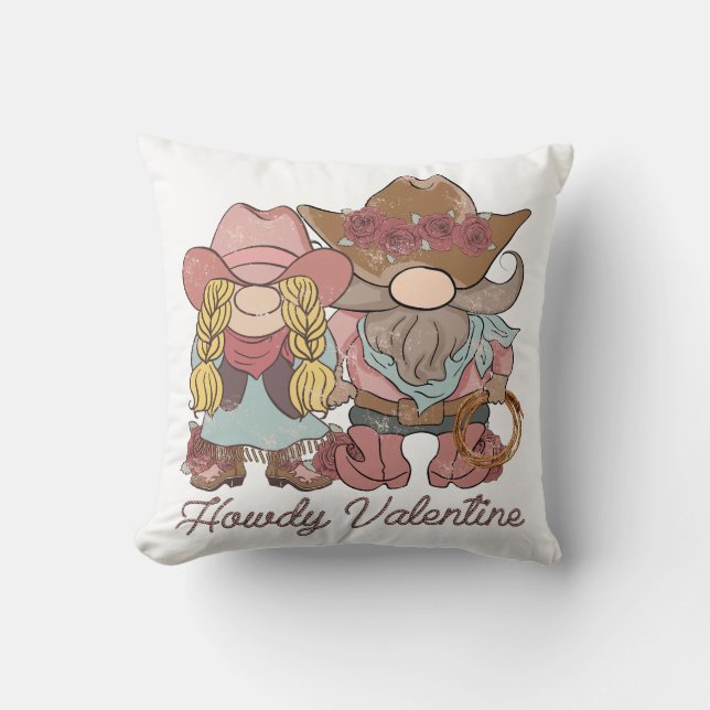 Cojín Decorativo Howdy Valentine Country Gnomes (Anverso)